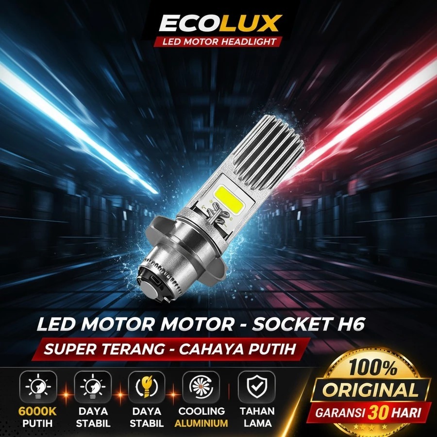 Lampu Depan Motor Beat Vario Mio Supra LED H6 AC DC Cahaya Terang dan Tahan Lama | ECOLUX