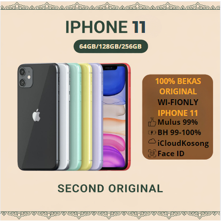 SPayLater IP 11 64GB 128GB 256GB SECOND Original FULLSET WIFI ONLY GARANSI INTERNASIONAL iphone 11