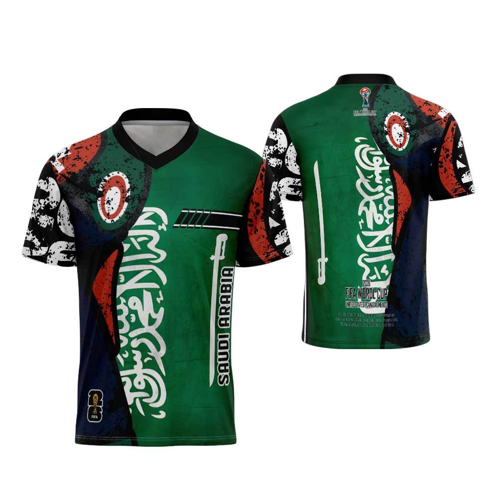 Jersey Suporter Arab Saudi / Baju Kaos Arab Saudi Fullprint