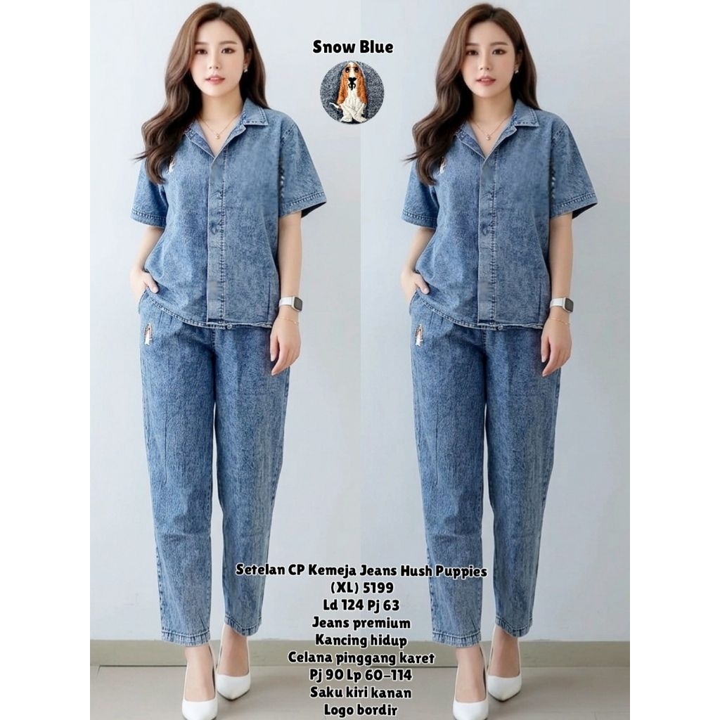 GLW 5199 SET CP JEANS LD 124CM IMPORT / SET JEANS JUMBO WANITA / READY / REALPICT
