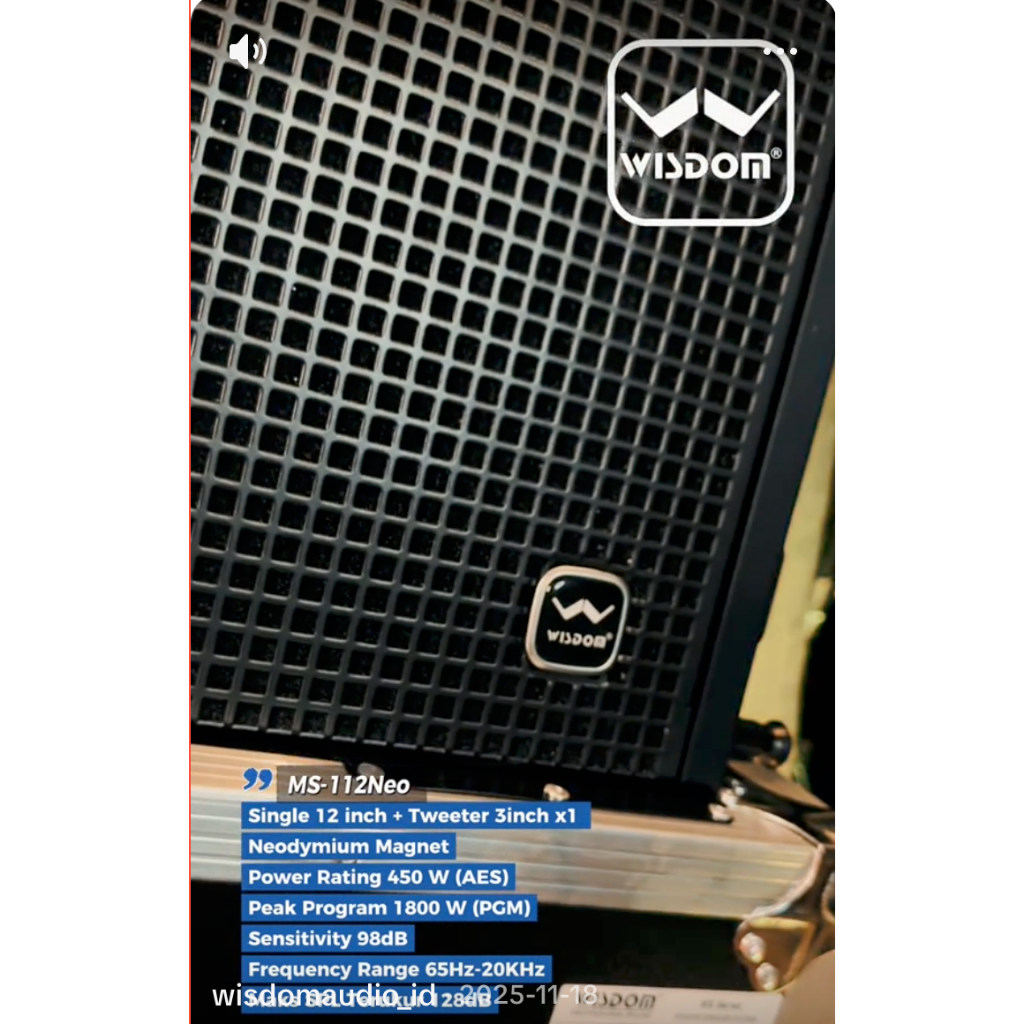 (JUAL 1 HARDCASE = 2 BUAH) Speaker Wisdom MS112 NEO / MS 112 NEO Line Array MS-112-NEO Speaker Pasif Wisdom MS112-Neo