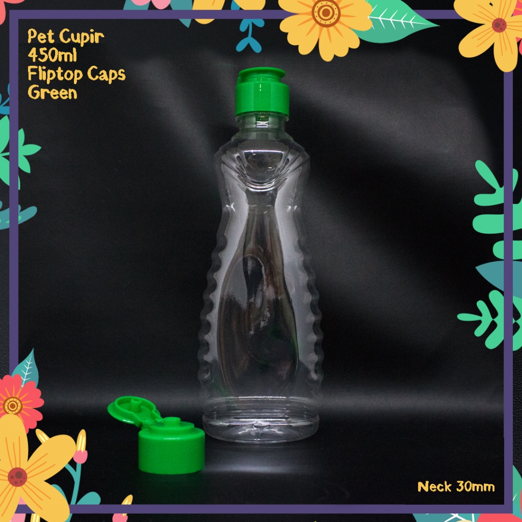 BOTOL PLASTIK CUPIR 450ML TUTUP FLIPTOP SABUN HIJAU PET SABUN CUCI PIRING