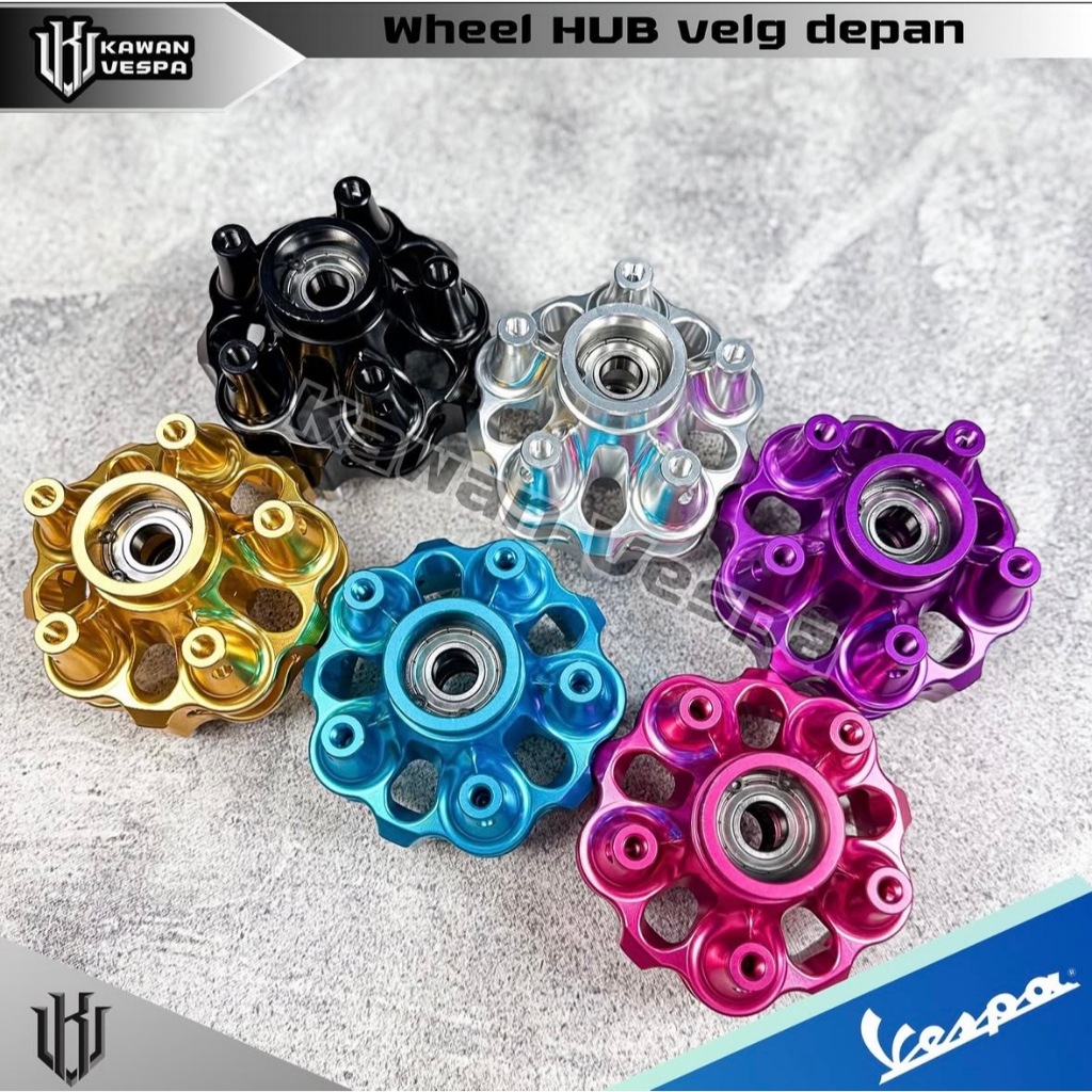 Wheel Hub velg roda Depan allumunium CNC cocok untuk vespa Matic Sprint Primavera s125 LX