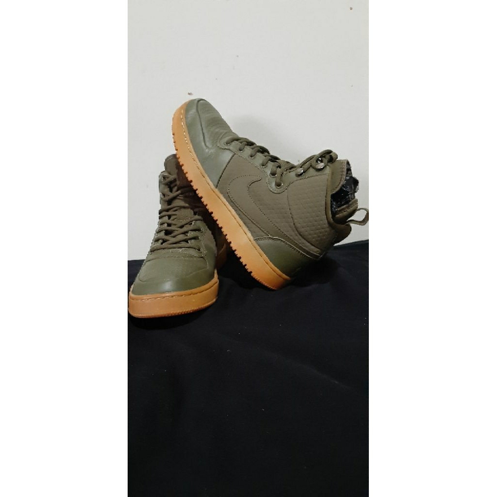 Jual sepatu Nike ebernon mid winter warna hijau army size 40 insole 25 cm preloved/seken/second/beka
