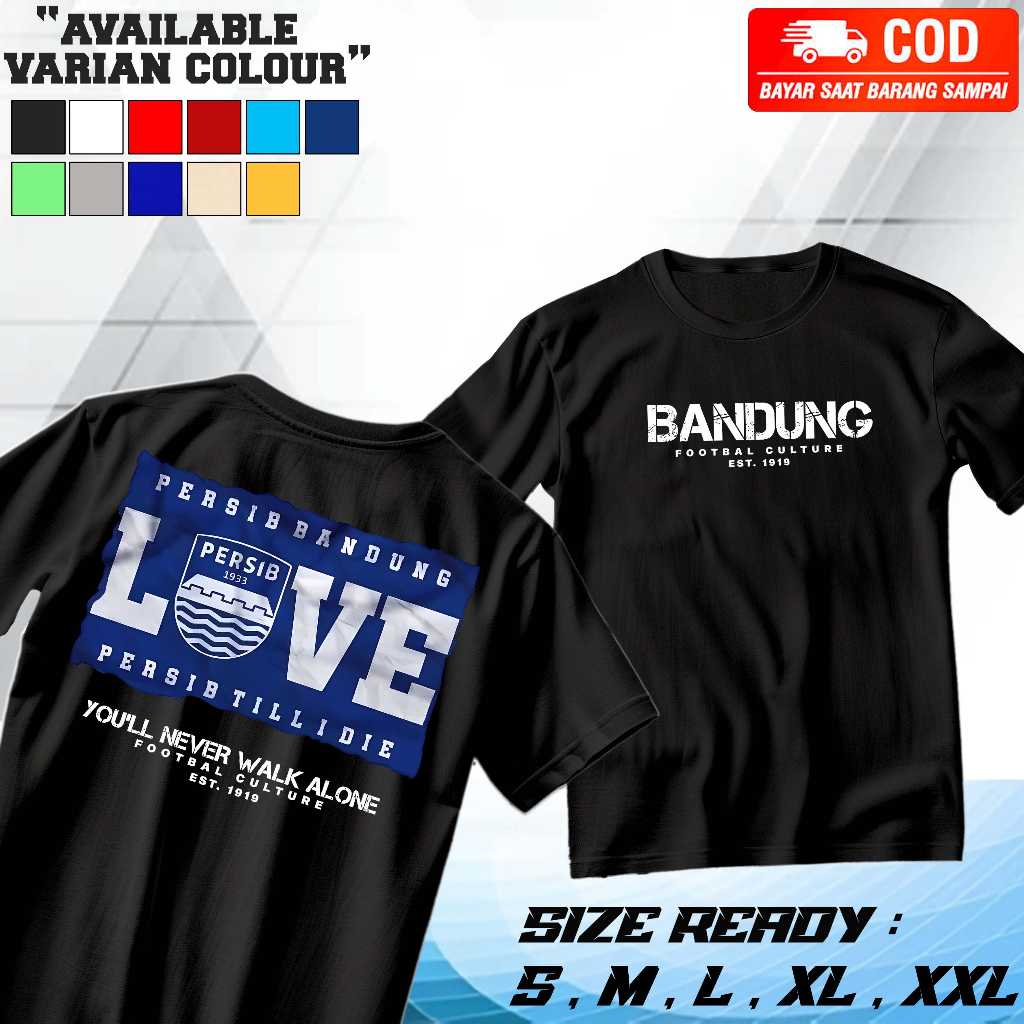 Baju Kaos Persib Bandung You'll Never Walk Alone I Baju Suporter Bobotoh Persib Football Casual Cult