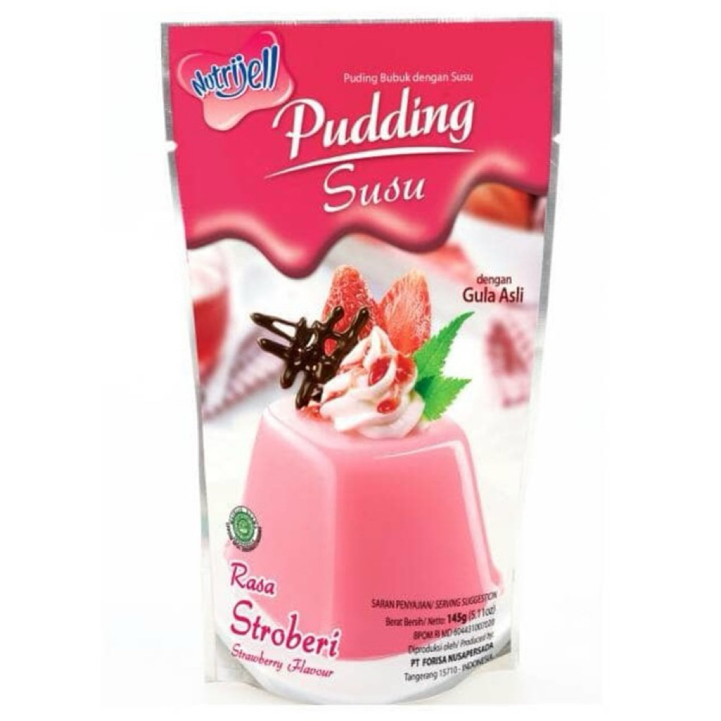Nutrijell Pudding Susu Strawberry 145g isi 36 pcs - KARTONAN - CARGO