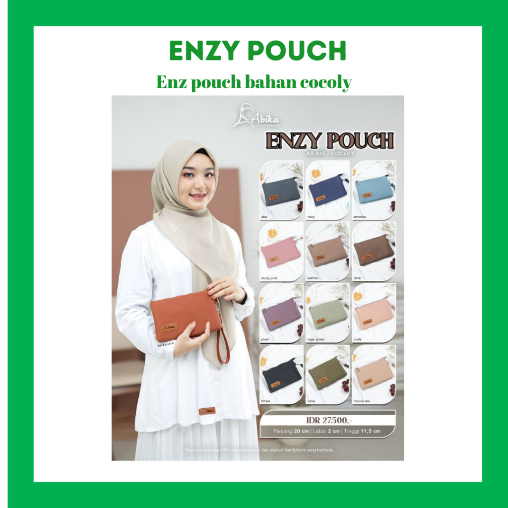 ENZY POUCH BAG - ABIKA HIJAB - BAHAN CHOCOLY
