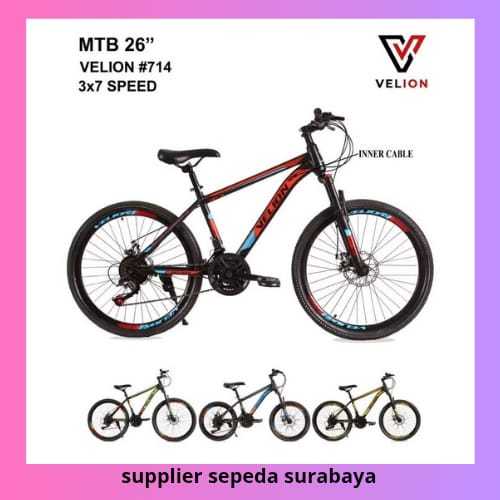 Sepeda Gunung 26 Inch MTB Velion 714 (Rem Cakram) MURAH - TERBARU