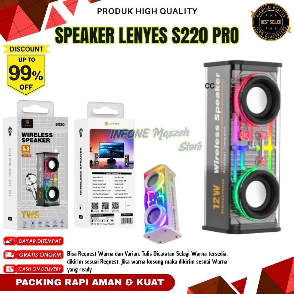LENYES S220 Pro Series Speaker Bluetooth Original 100% Ori Bukan KW Portable Mini Wireless TWS Stere