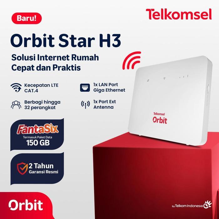 TELKOMSEL ORBIT STAR H3 ORIGINAL MODEM WIFI 4G