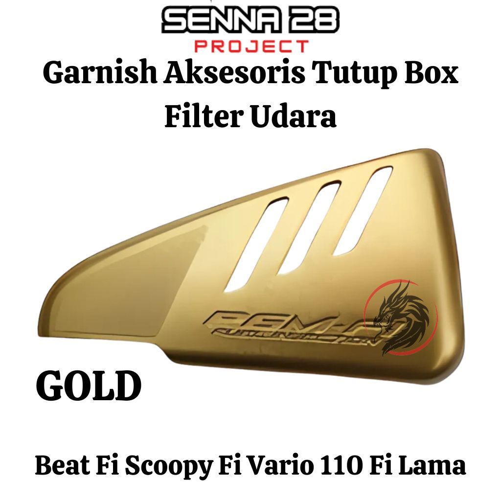 Garnish garnis crom variasi tutup box filter udara honda beat fi non esp gold