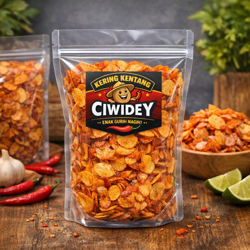 Kentang Mustofa Keripik Balado Pedas Manis 200gram Kentang Bulat Kering Kriuk Renyah