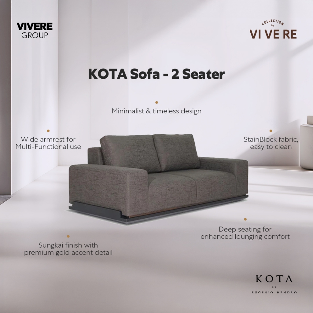 VIVERE Kota Sofa 2 Seater - Sofa Ruang Tamu