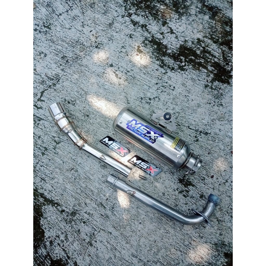 knalpot original msx gp1 dos panjang 19cm dpj pnp semua motor bebek Vega Jupiter Supra kharisma Shog
