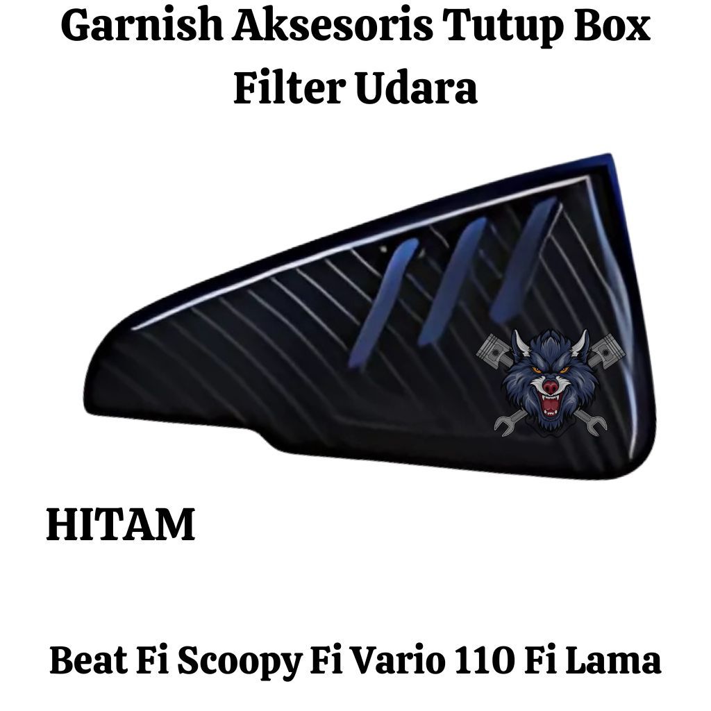 Garnish Aksesoris Tutup Box Udara Filter Beat Fi Scoopy Fi Vario 110 Fi Lama Hitam