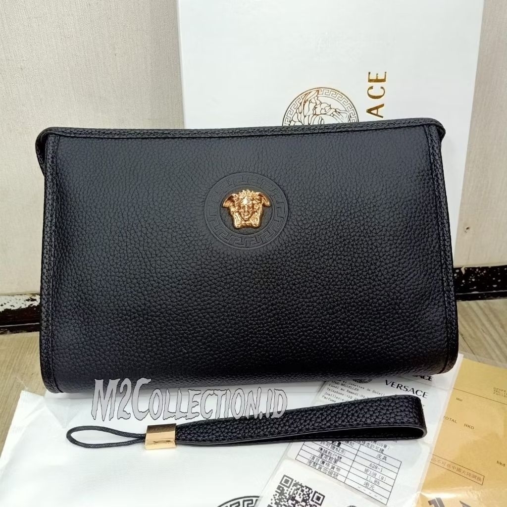 Clutch bag versace handbag tas tangan kulit unisex