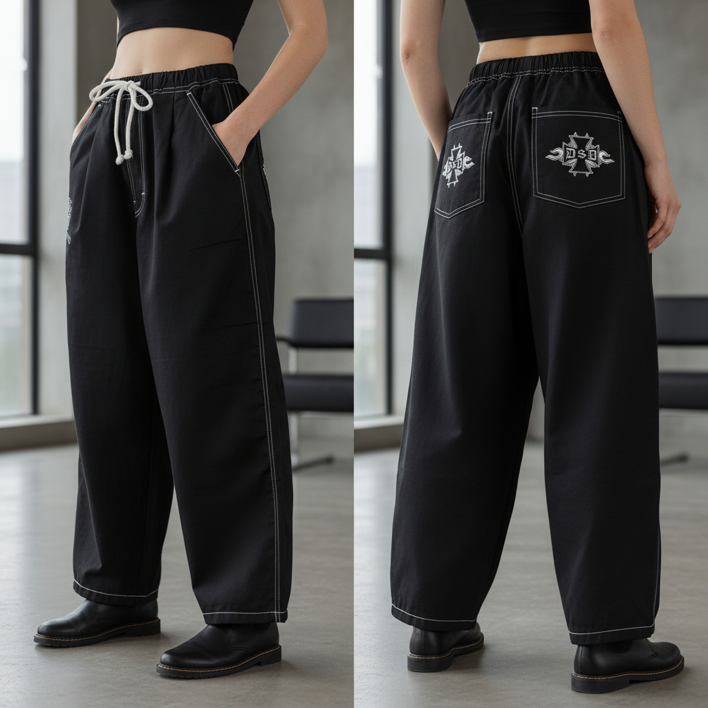 MPP30 Baggy Pants Balon Rabbity Hitam Raw Denim 13,5oz