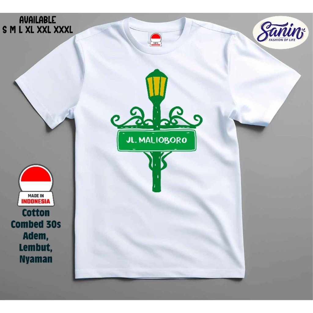 Kaos Jogja Malioboro oleh-oleh jogja untuk pria dan wanita ukuran standar-jumbo