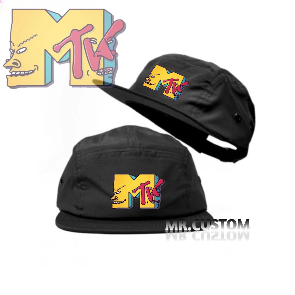Topi 5 Panel Casual MTV logo / Five Panel Outfit Kalcer Pria Wanita Dewasa