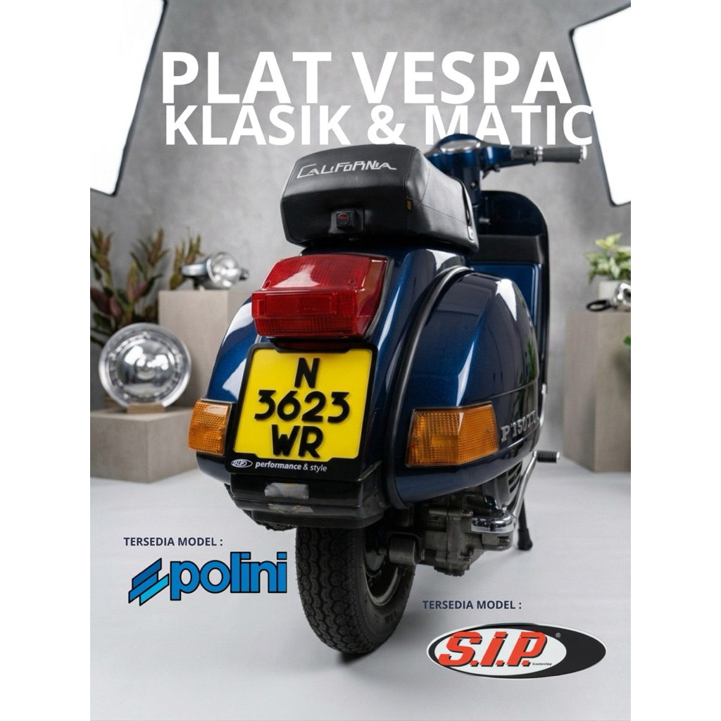 PLAT VESPA CUSTOM, PLAT VESPA SIP, PLAT VESPA AKRILIK, PLAT VESPA MODERN, PLAT VESPA MATIC, PLAT VES
