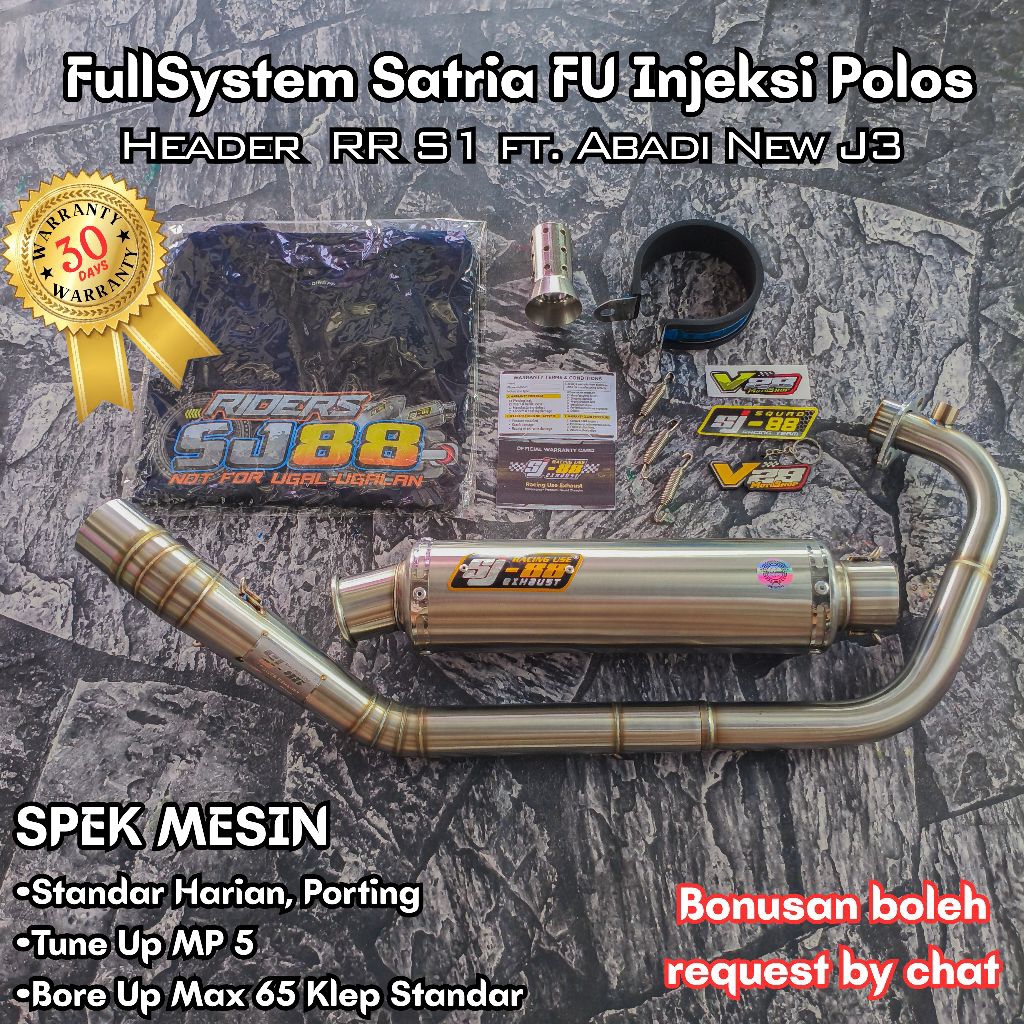 Knalpot SJ88 FULLSYSTEM RR S1 / S2 SATRIA F150 INJEKSI Fullset Original SJ-88 Racing Exhaust Ngacung