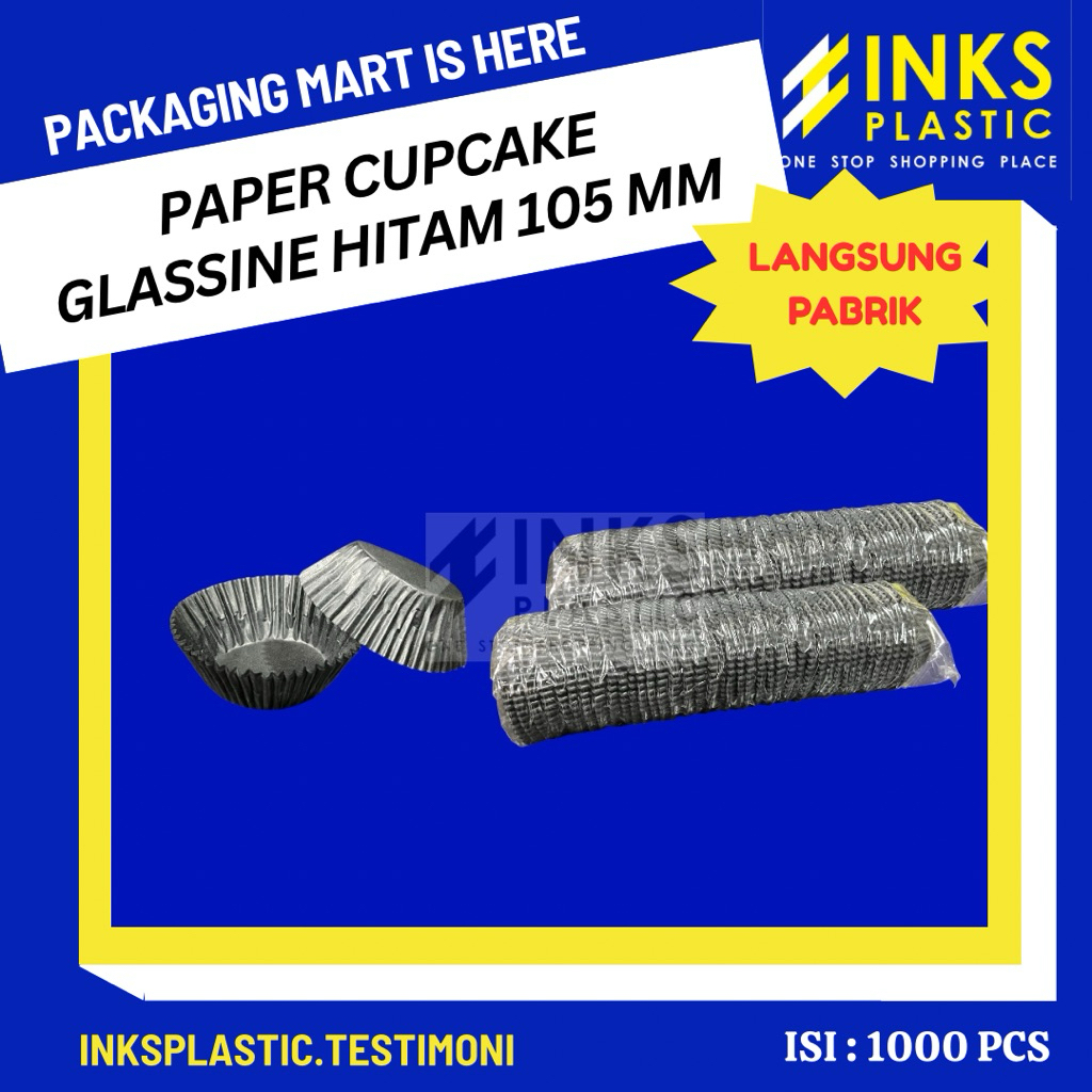 PAPER CUPCAKE 105 MM HITAM ROUND CUP CAKE GLASSINE BLACK