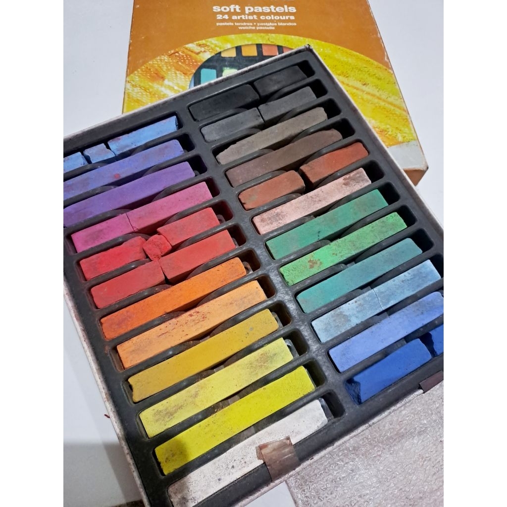 REEVES SOFT PASTEL 24 (preloved) | Alat warna | pewarna rambut 24 warna | Hair chalk color colour