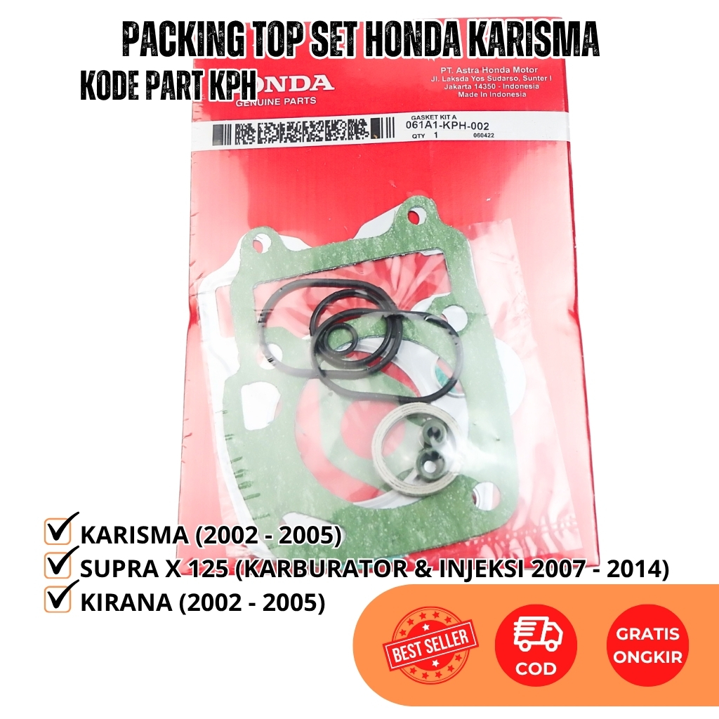 Paking Top Set Honda Karisma - Supra X 125 - Kirana - Perpak Packing Set Blok Seher Kharisma Supra X