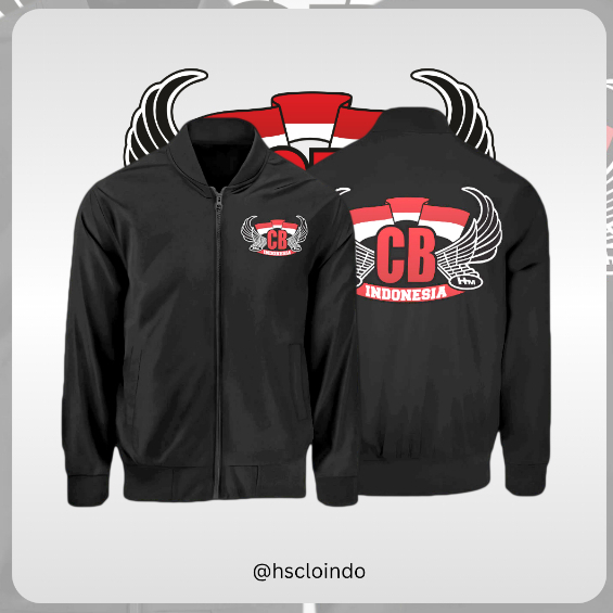 Jaket Bomber Honda Motor CB Indonesia Adventure Big Size Bahan Fleece Ukuran Jumbo XS S M L XL XXL 3