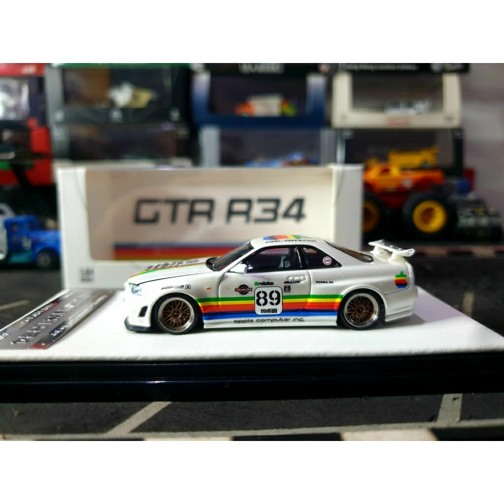 Diecast Time Micro Timemicrlo Nissan Slylone GTR R34 Apple White