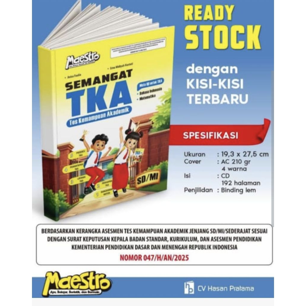 Best Seller Buku Maestro Semangat TKA SD/MI" dari penerbit CV Hasan Pratama. 