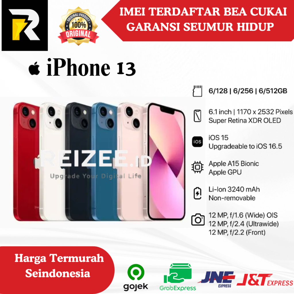 IPhone 13 IMEI Terdaftar Sinyal Permanen  Second  Original 100%  Bergaransi BC