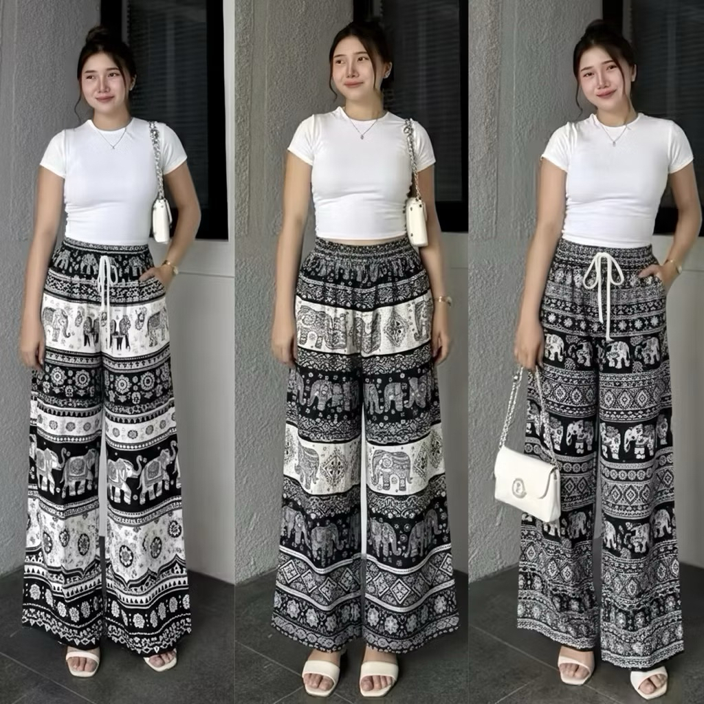 Celana kulot motif gajah celana kulot gajah thailand