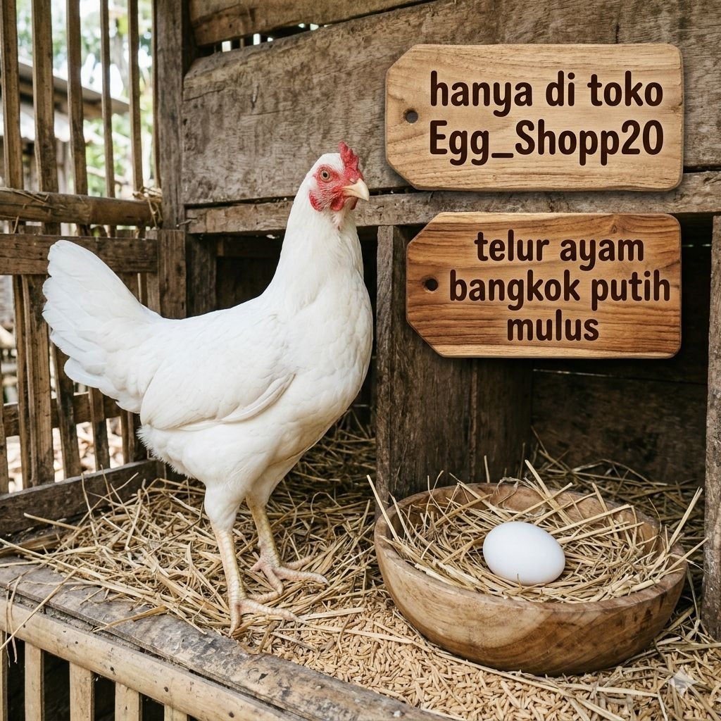 paket hemat 5 Telur Ayam Bangkok Putih Mulus ORI fertil siap untuk ditetaskan Egg_shopp20