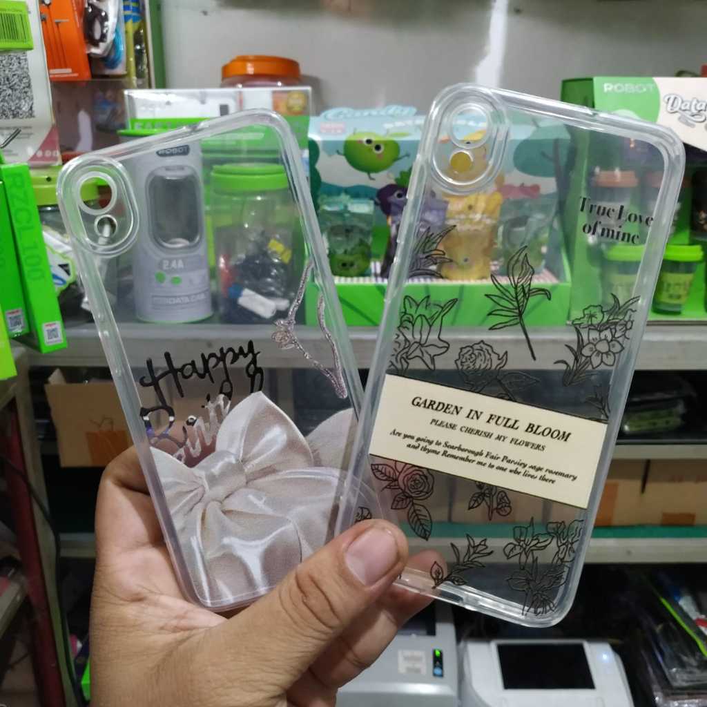 Case Asus X00RD Zenfone Live L1 L2 ZA550KL Softcase Clear Motif Bunga And Pita