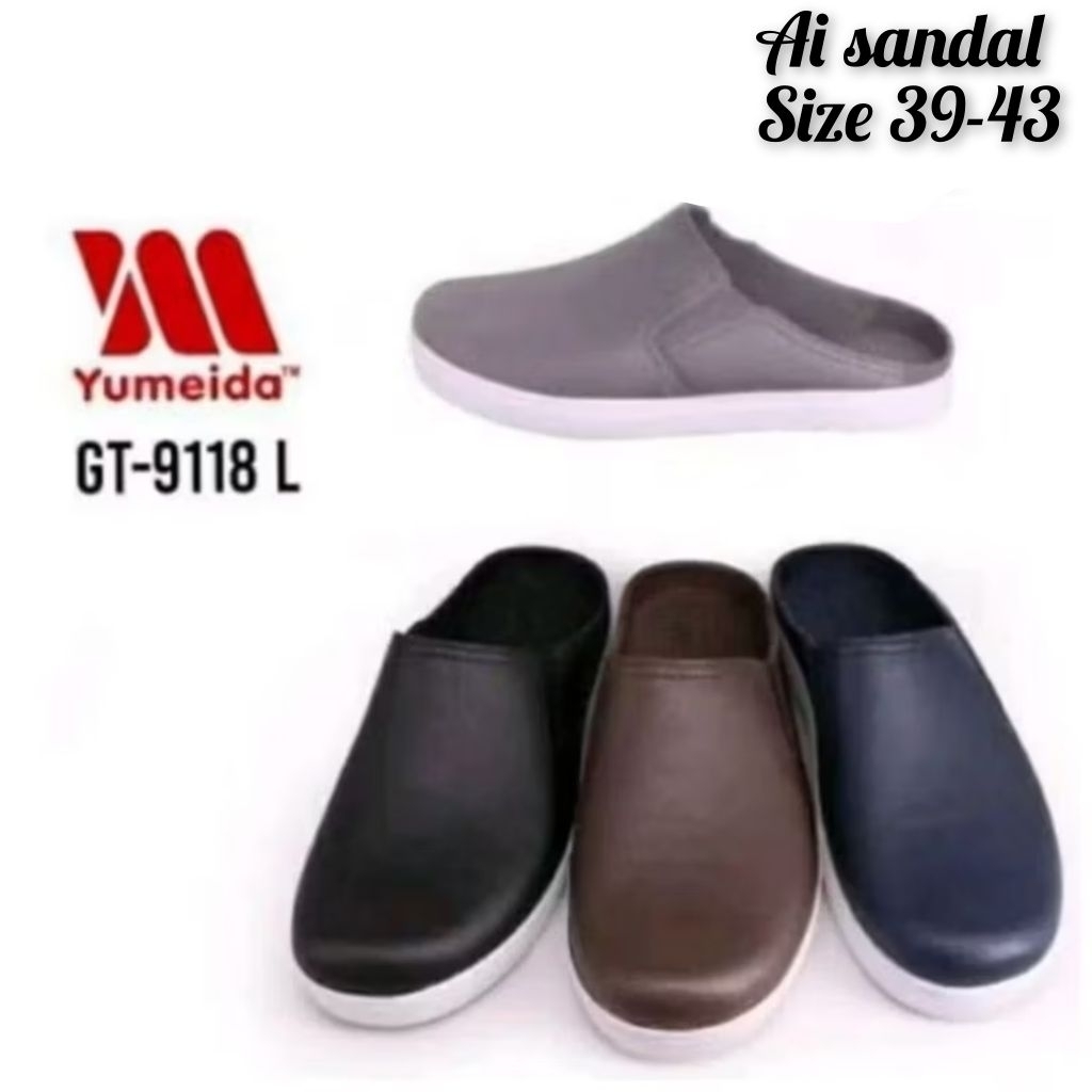 asli yumeida 9118 sandal sepatu pria bahan karet size 39-43
