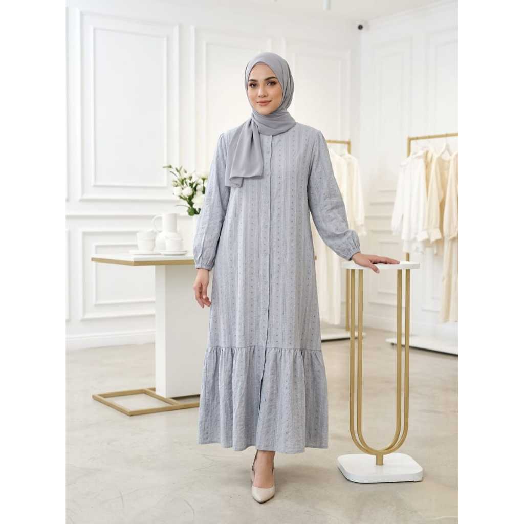 Midi Dress Suede Motif | Midi Dress Crispo Bordir dan Crepe