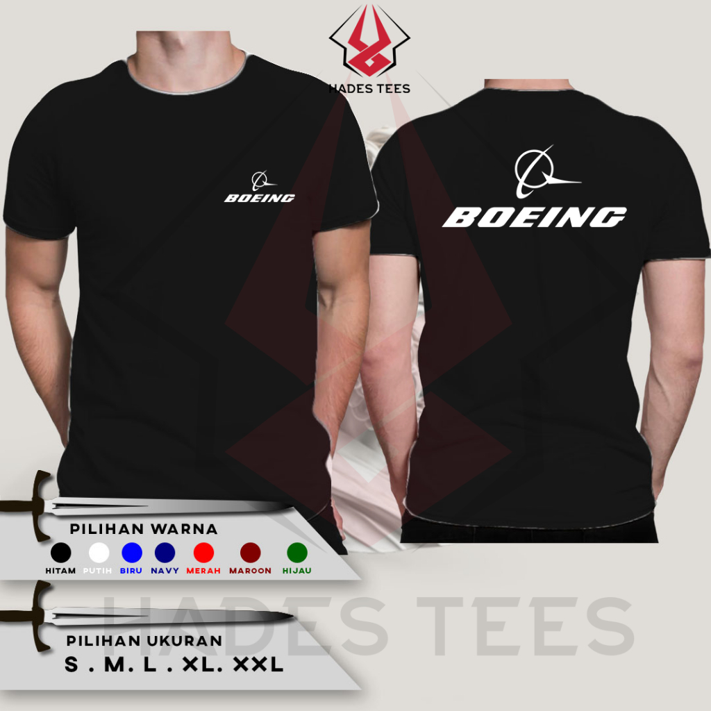 Kaos Baju BOEING PESAWAT Kaos Distro Combed 30S