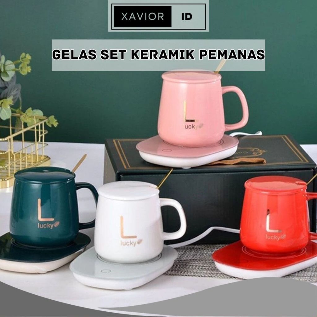 XV Gelas dan Pemanas Air / Gelas Set Keramik Pemanas / Cangkir Set Dengan Alat Pemanas / Mug Cangkir