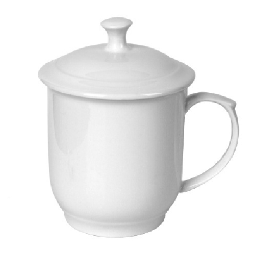 Mug Tutup Polos Home Line  Keramik Porselen Tebal