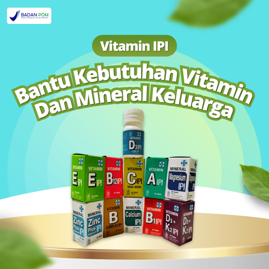IPI Multivitamin Imun Tubuh Vitamin A B C D E D3 K2 Zinc Selenium Magnesium Tingkatkan Daya Tahan