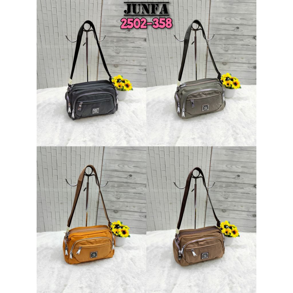 Tas selempang wanita junfa mini bahan parasut 2502-358 original