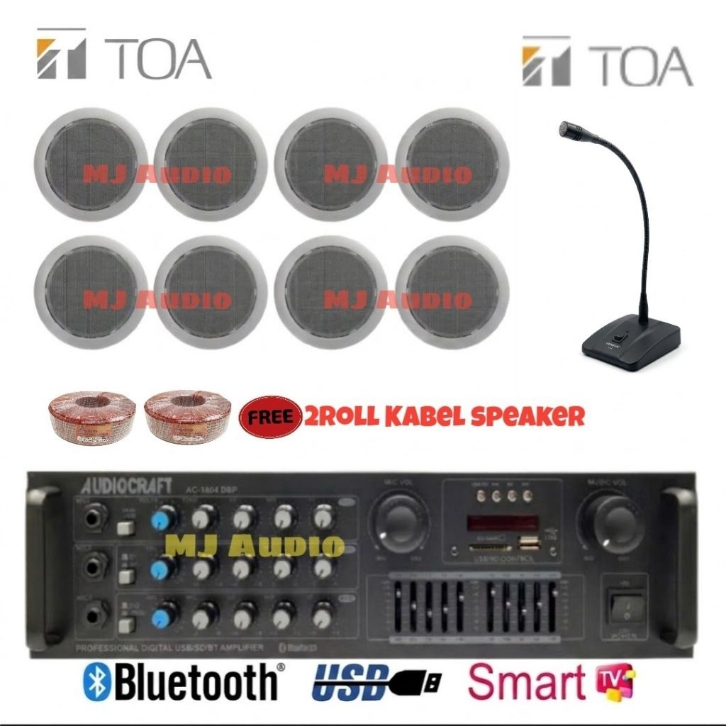 Paket Speaker Ceiling TOA / Paket Speaker Plafon TOA Indoor ( 8 Speaker )