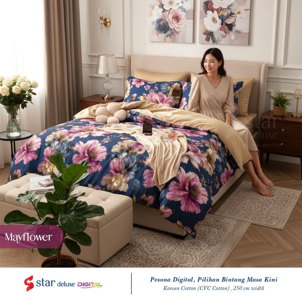 Bahan Kain Sprei Star - MayFlower - New Digital Printing