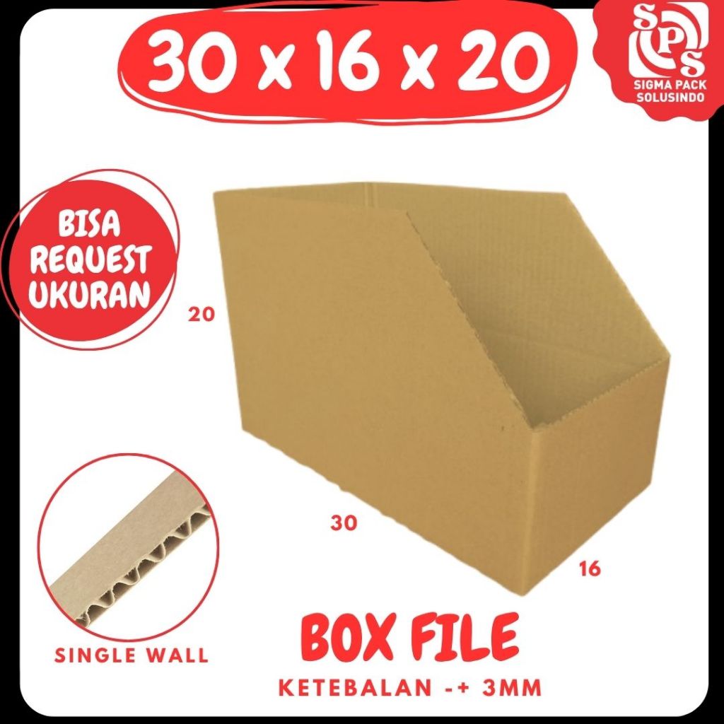 Box Rak Kecil 30x16x20 Box File dus packing kotak kemasan karton File Dokumen Kantor