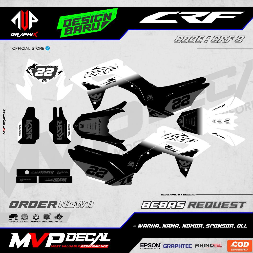 DECAL FULLBODY CRF 150L MOTIF GRADASI SIMPLE VARIAN GLOSSY HOLOGRAM CHROME PREMIUM TAHAN AIR & AWET 