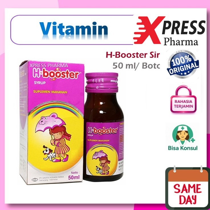 XPRESS  H-Booster SIRUP 60 ml Multivitamin Mineral Anak Daya Tahan Tubuh Penyembuhan Sakit Stimuno H