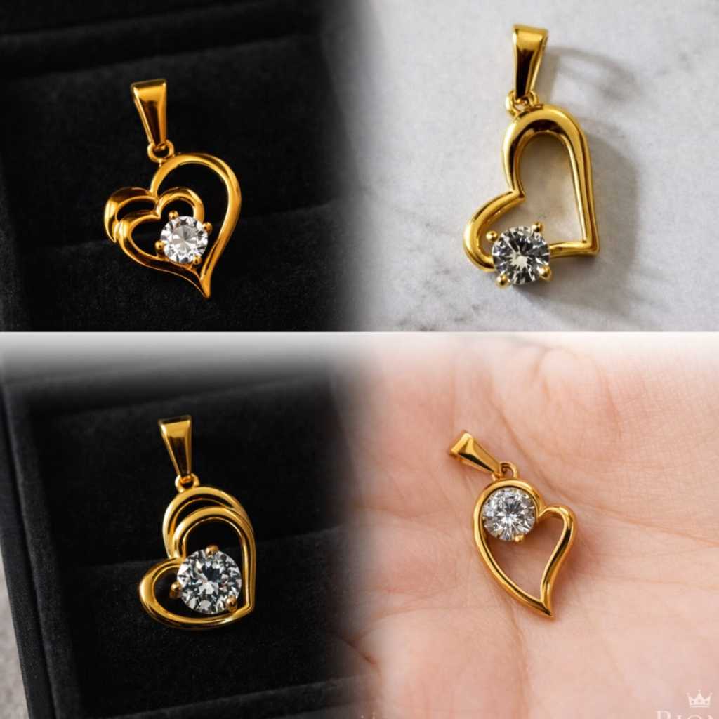 4 Model liontin love Titanium elegan dan klasik cantik anti karat dan tidak gampang luntur, liontin 