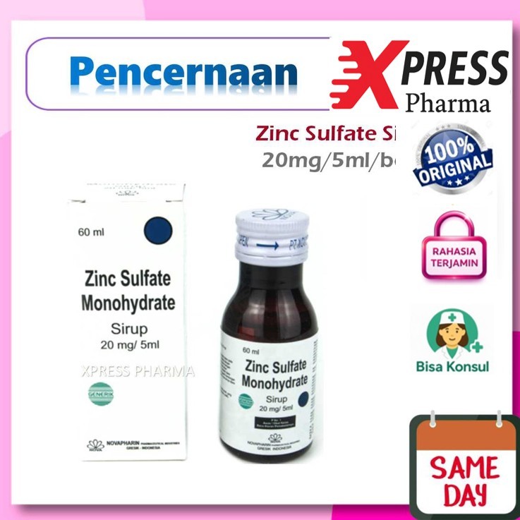 XPRESS  Zinc Sirup 60ml Obat Diare Syrup Botol Zink Sulfate Sulfat Zing Jing Holi Generik Zs