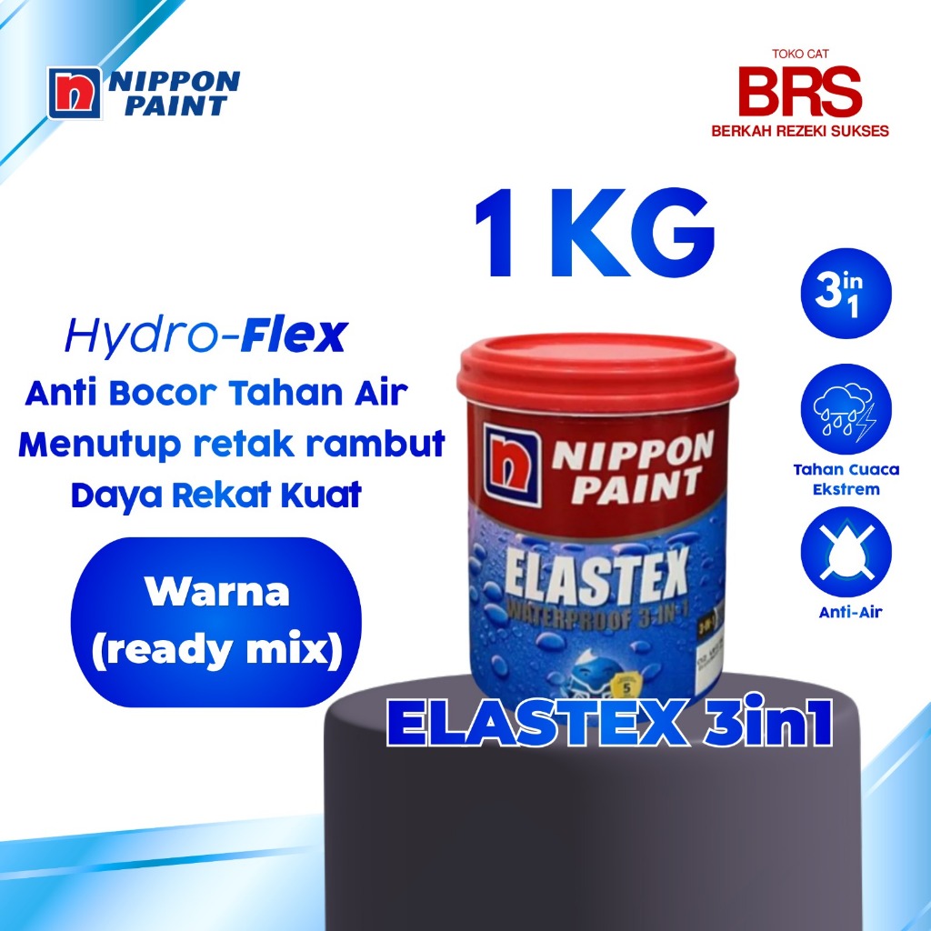 NIPPON PAINT ELASTEX CAT TEMBOK EXTERIOR 1KG (READY WARNA MIX)